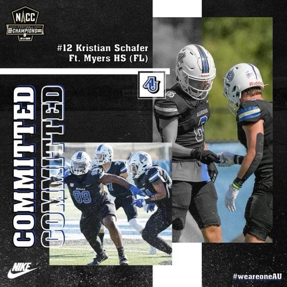 12KristianS's tweet photo. I am proud to announce that I am 100% to Aurora University!!! @DonBeebeNFL @AUCoachZim @AU_SpartanFB @CoachRgehlert7 @CoachPiasecki 
@CoachSirianni https://t.co/akGNdoFmpB