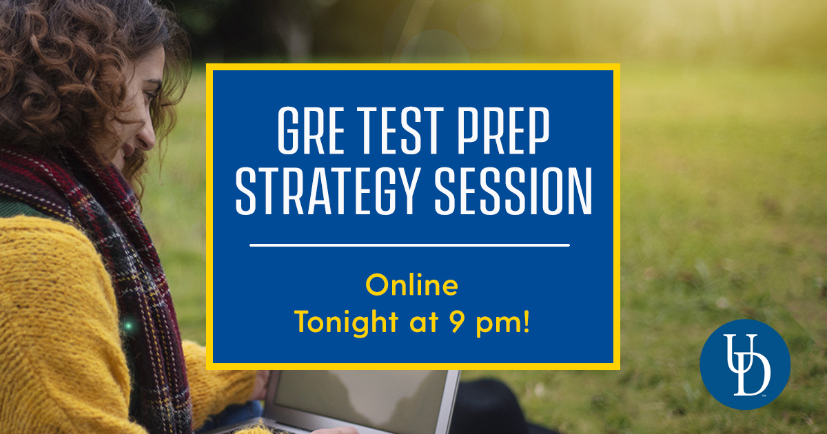 ⏰ It's not too late to sign up for tonight's #GRE Strategy Session at 9 pm! Learn valuable information about preparing for the GRE.
RSVP at pcs.udel.edu/gre-online-str…
#TestPrep #testpreparation