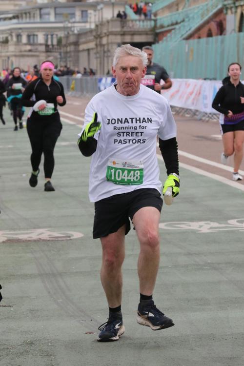 Jonathan Leeson successfully completed the  Brighton Half Marathon for  Street Pastors. You can still  support his fundraising effort  to raise £50.000 by donating at the site linked below: justgiving.com/campaign/jonat…