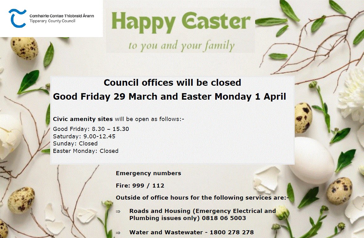Tipperary County Council (@TipperaryCoCo) on Twitter photo 2024-03-28 12:30:00