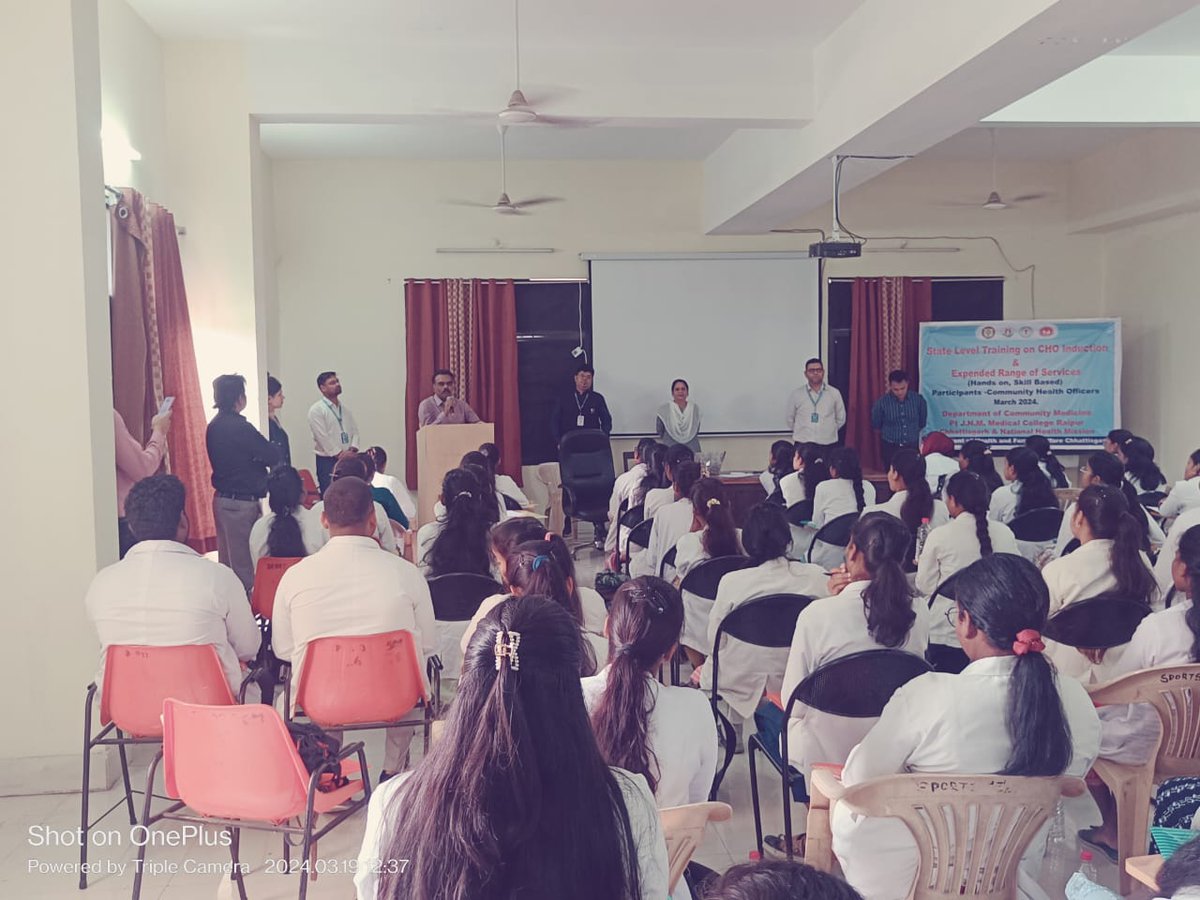 NISHTHA_CPHC's tweet photo. NISHTHA supported a five-day #statelevel training on #CommunityHealthOfficer induction & #ExpandedRangeofServices at Raipur, in collaboration with state NHM. 120 CHOs from 17 districts of #Chhattisgarh equipped with essential skills to better serve their communities. https://t.co/o7gBy2Cf0V