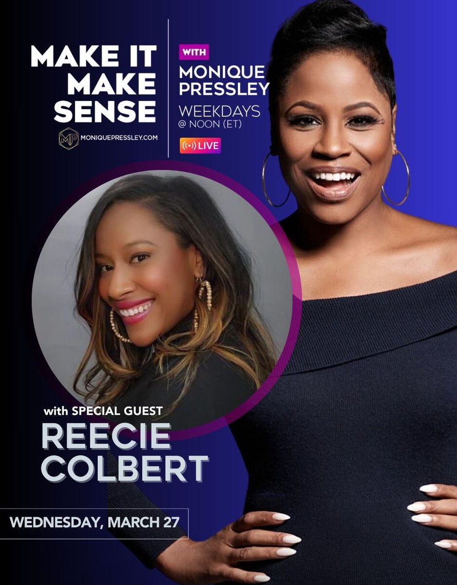 It’s #wowwednesday on #makeitmakesense and our sis, @ReecieColbert , host of the Reecie Colbert Show on @UrbanViewRadio , will be joining us to discuss #thisweek in #politics . Whew—we have a lot to discuss! Can’t wait to hear her commentary which will surely come with the #facts…