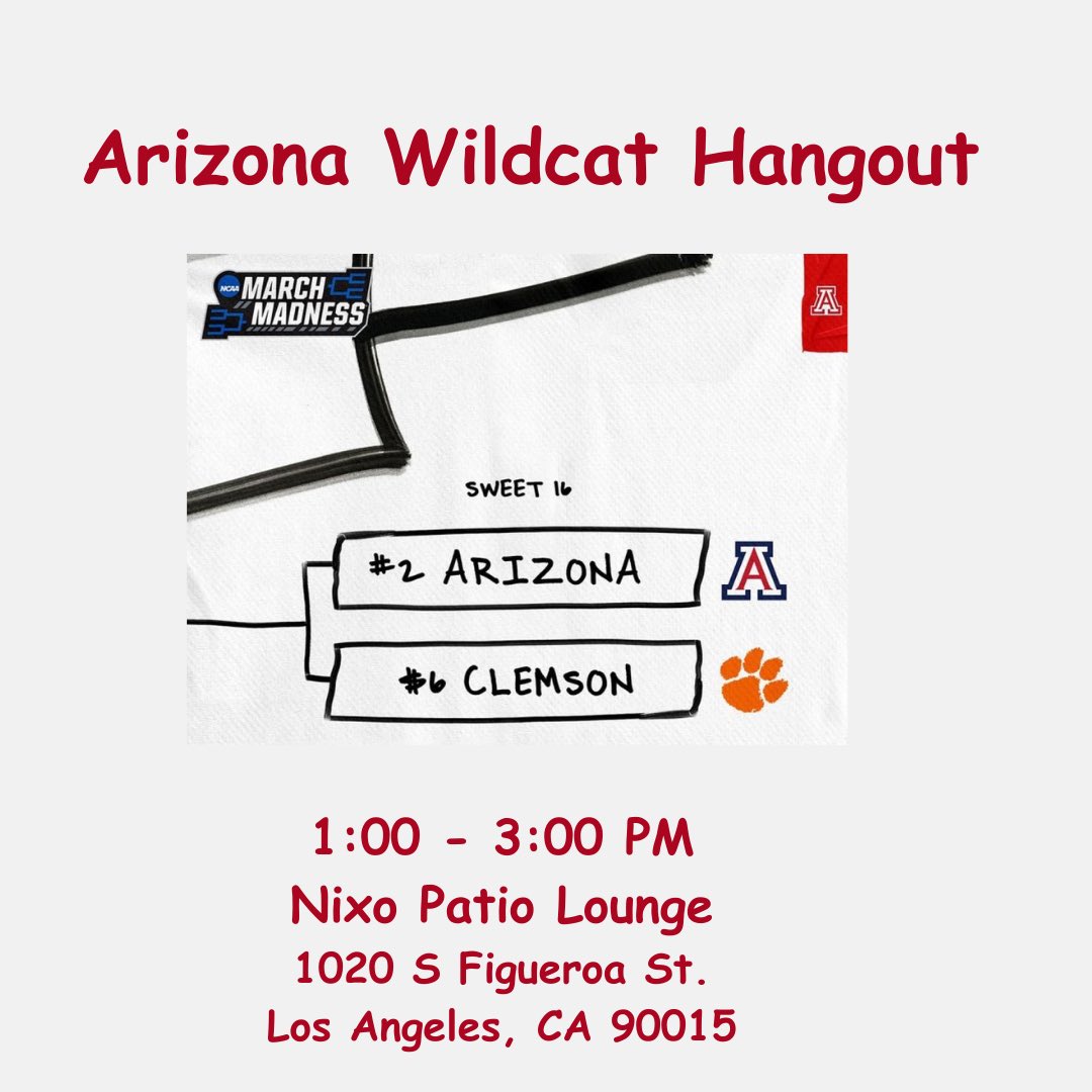 Who is coming to the Wildcat Hangout? RSVP: alumni.arizona.edu/events/los-ang… #BearDown