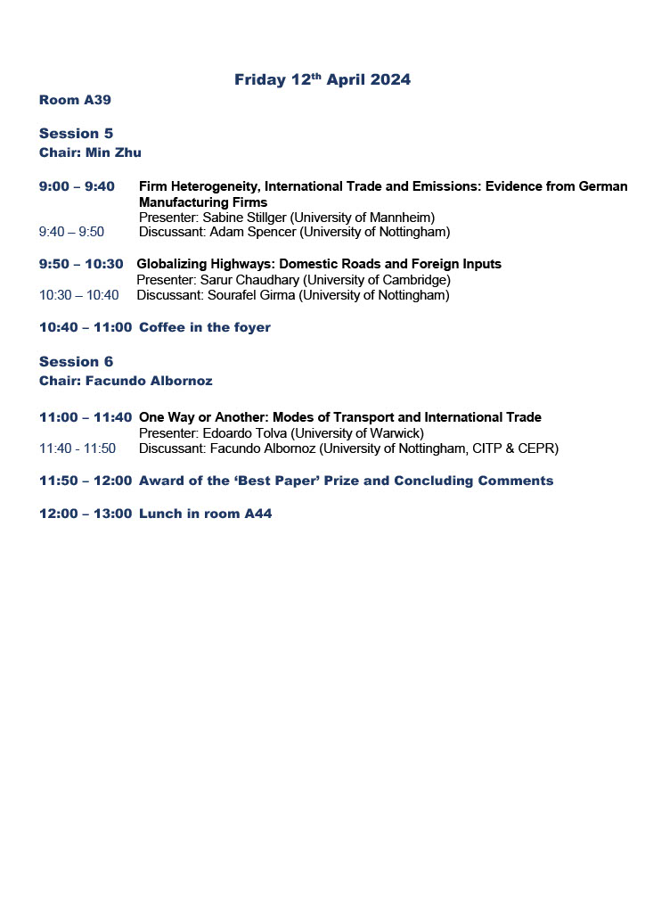 UoNEconomics (@uoneconomics) on Twitter photo We're excited to announce the programme for the 22nd <a href="/UoN_GEP/">Nottingham GEP - Globalisation and Economic Policy</a> / <a href="/cepr_org/">CEPR</a> Postgraduate Conference next month.
This event acts as a forum for postgraduate research relating to issues of Globalisation and Economic Policy.
And our Keynote Speaker is <a href="/EmanuelOrnelas_/">Emanuel Ornelas</a> of <a href="/EconFGVSP/">Sao Paulo School of Economics โ FGV</a> We're excited to announce the programme for the 22nd <a href="/UoN_GEP/">Nottingham GEP - Globalisation and Economic Policy</a> / <a href="/cepr_org/">CEPR</a> Postgraduate Conference next month.
This event acts as a forum for postgraduate research relating to issues of Globalisation and Economic Policy.
And our Keynote Speaker is <a href="/EmanuelOrnelas_/">Emanuel Ornelas</a> of <a href="/EconFGVSP/">Sao Paulo School of Economics โ FGV</a>