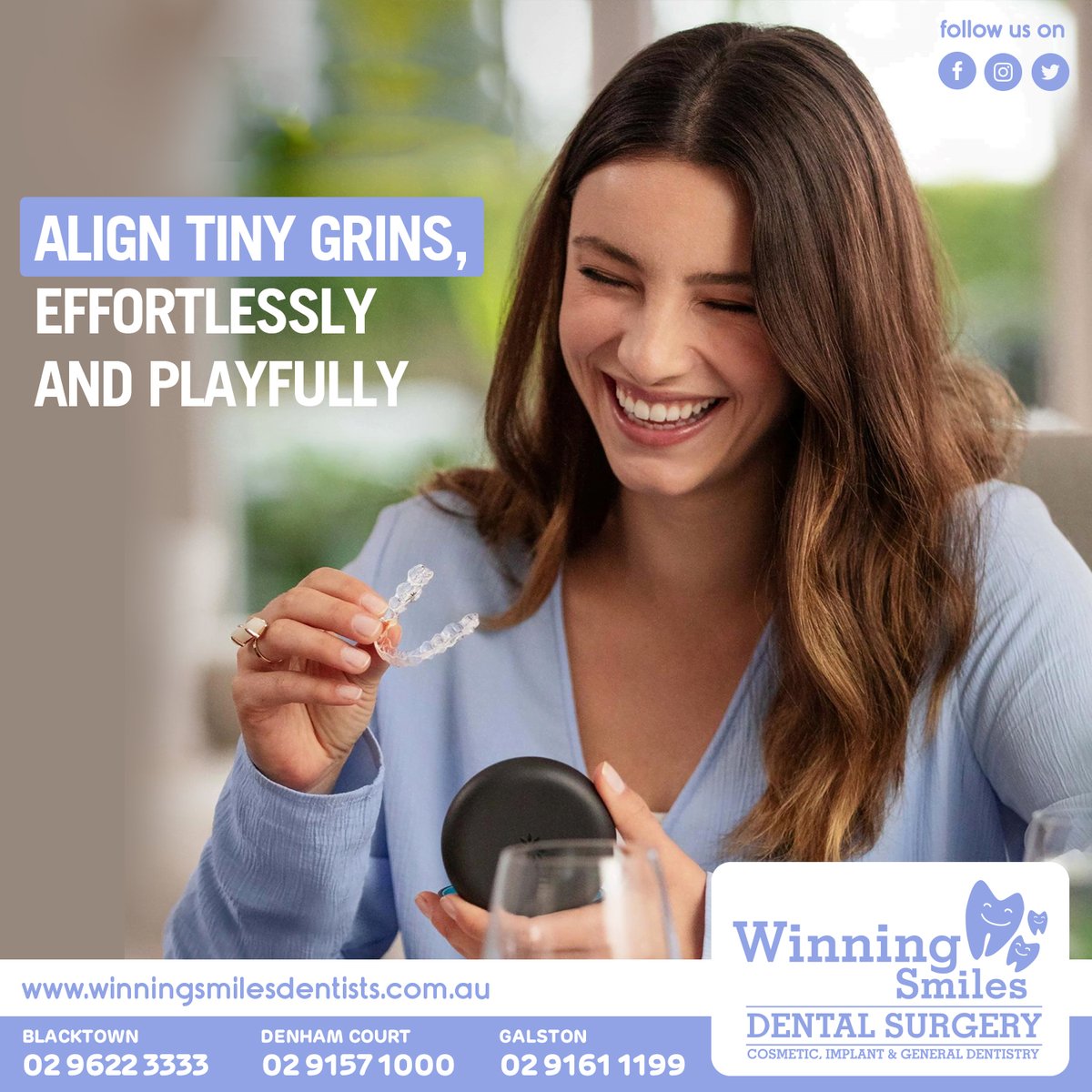 At Winning Smile, we redefine kiddo care with playful Invisalign! Our customised solutions make the journey to straighter smiles comfortable, clear, and virtually invisible. 

#Winningsmiles #Invisalign #straightersmiles #Galston #Blacktown #Denhamcourt