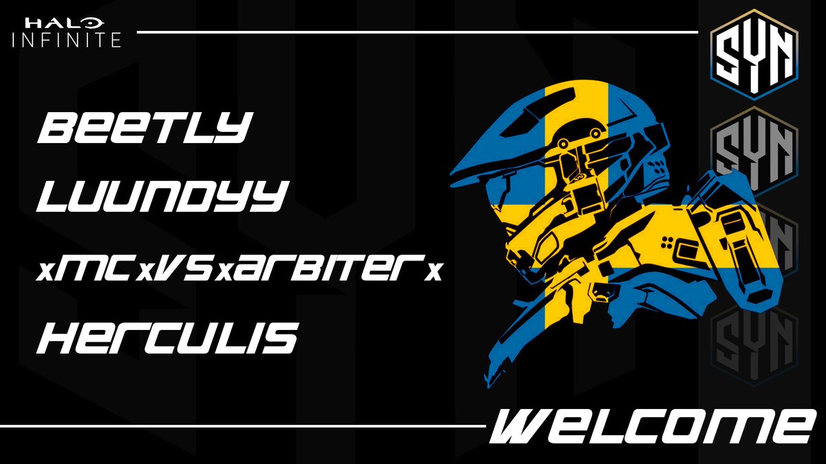 Synical (@essynical) on Twitter photo 🎴Welcoming our new Halo roster!
• Synical Halo
👤 <a href="/Beetly_/">Lucas Söderström</a> 🇸🇪
👤 <a href="/IHerculis/">Simon Odén Brodding</a> 🇸🇪
👤 <a href="/theLuundyy/">Lee</a> 🇸🇪
👤 <a href="/xMCxVSxARBITERx/">xMCxVSxARBITERx</a> 🇸🇪
The guys will be representing the Synical for all future online events & the HCS London Major! 🤝
#syNSeason #SYNARMY 🎴Welcoming our new Halo roster!
• Synical Halo
👤 <a href="/Beetly_/">Lucas Söderström</a> 🇸🇪
👤 <a href="/IHerculis/">Simon Odén Brodding</a> 🇸🇪
👤 <a href="/theLuundyy/">Lee</a> 🇸🇪
👤 <a href="/xMCxVSxARBITERx/">xMCxVSxARBITERx</a> 🇸🇪
The guys will be representing the Synical for all future online events & the HCS London Major! 🤝
#syNSeason #SYNARMY