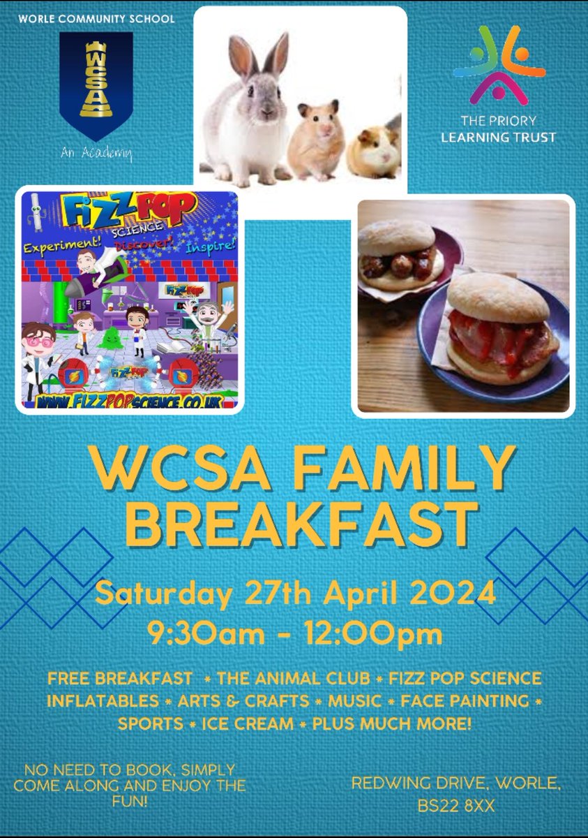 A reminder of our Family Breakfast next month. Please spread the word!