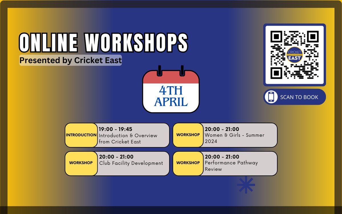 💥 Join our Online Cricket Workshop on April 4! 💥 With the in-person event canceled, we're going digital. Choose from 3 workshops to gear up for the season. Visit our website for details &amp; sign up:

🔗 bit.ly/4a91YWx