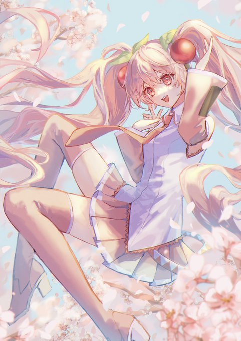 「falling petals pink hair」 illustration images(Latest)