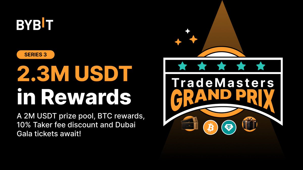 🚀 The TradeMasters Grand Prix-Series3 is in Full Swing

Fight for 2,300,000 $USDT in rewards. Plus, stand to win #BTC, a 10% transfer fee discount and Dubai Gala tickets

💫 Join Now: i.bybit.com/18iuQabG

#TheCryptoArk #Bybit