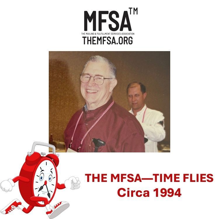 That's Business Extension Bureau founder, Bob Royall and Jack Gressett of Admail at The MFSA Conference circa 1994.
#timeflies 
#MFSA
