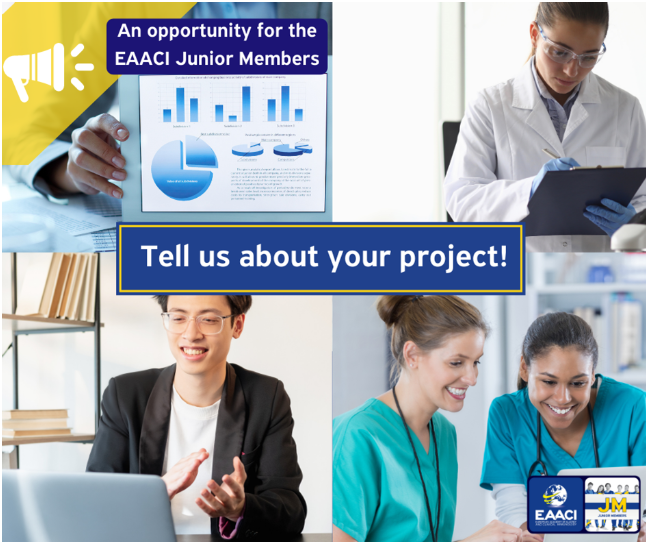 The #EAACI JMA has launched the contest “Tell us about your project”. An initiative to give visibility to the work of our youngest members. For further details, please read the next e-bulletin or the e-mail from EAACI HQ. Send the video by 31/03/2024. #EAACIJM #EAACI2024