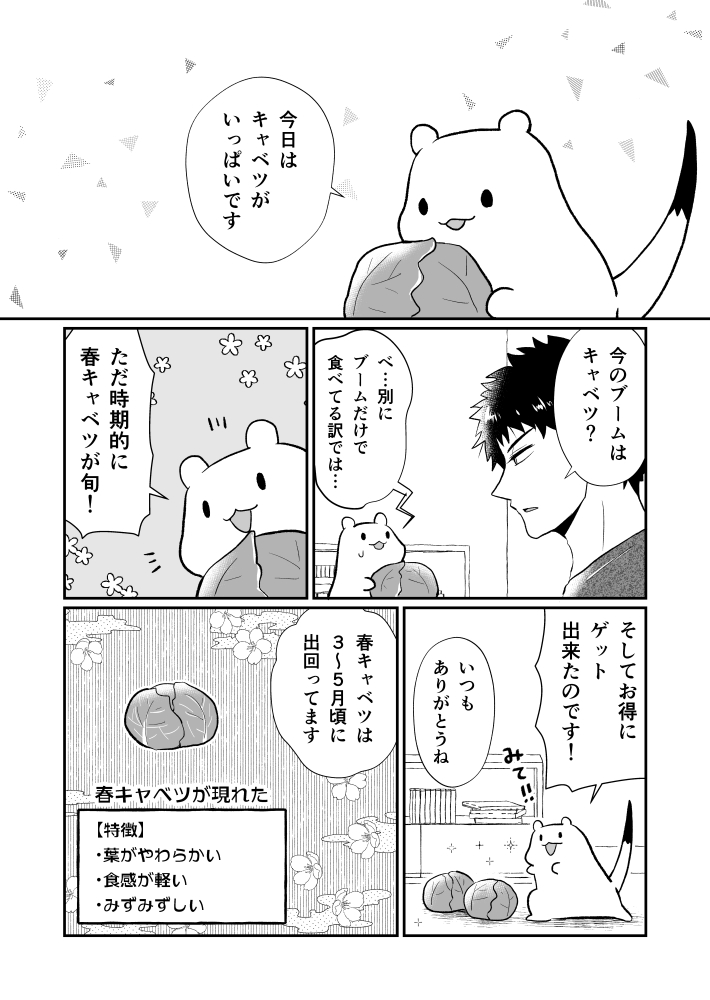 おこじょさんとキャベツステーキ 