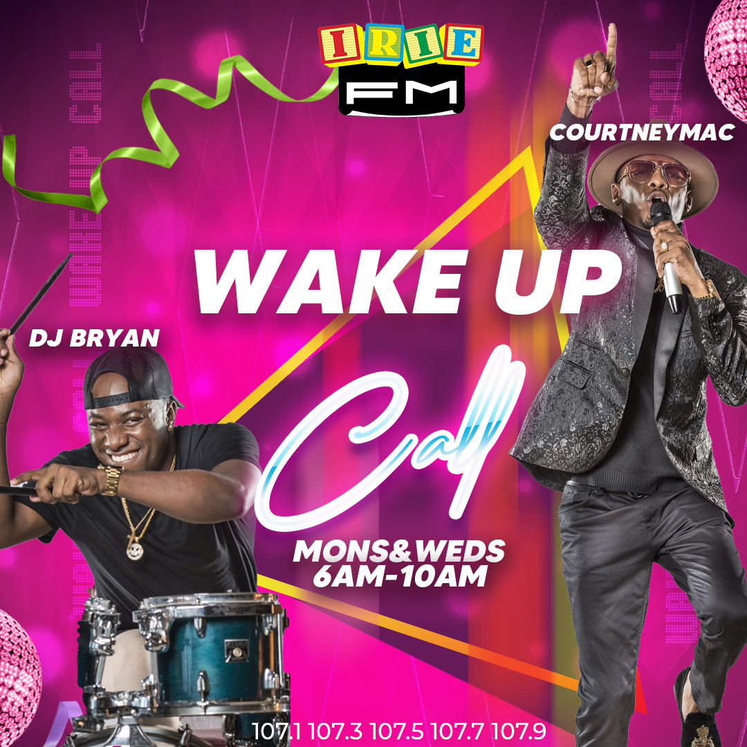 IRIE_FM's tweet photo. Join #Courtneymac and #DJBryan on the Wake Up Call for a fun and interactive morning on the #107’s 🔥🔥🔥 @courtneyamac @djbryan_1spacekid

#iriefm #jamaica #music https://t.co/0Rp8oKiOsC