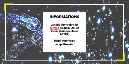 ⚠️ FERMETURE EXCEPTIONNELLE SALLE IMMERSIVE JUSQU'AU 30/03 (HORS SPECTACLE) ⚠️ A l'occasion du partenariat avec à l'Amphi - Pont de Claix, nous accueillons cette semaine Philippe Foch en résidence de création pour son spectacle 'Aster'