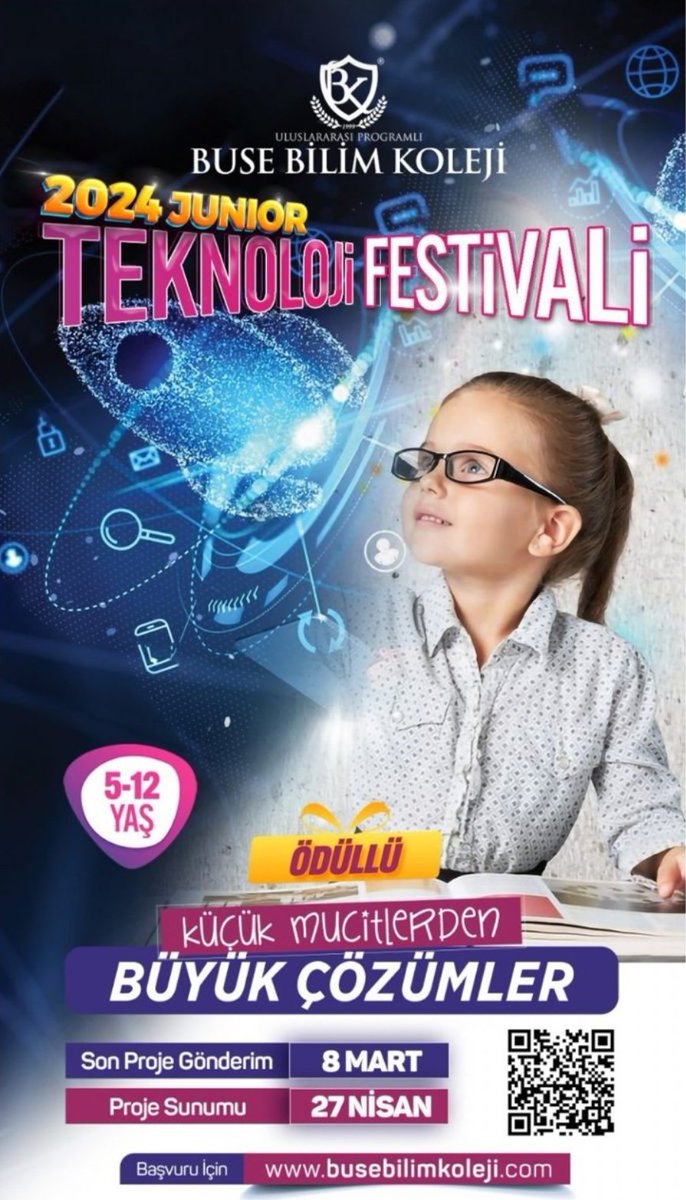 Buse Bilim Kolejinin düzenlediği 2024 Junıor Teknoloji Festivaline başvuran 5. Sınıf öğrencileri, ön değerlendirmeyi geçip  ilk 6 proje arasına girerek finale kalmayı hak kazanmıştır. 27 Nisanda gerçekleşecek sunumla projeler öğrenciler tarafından sunulacaktır.
<a href="/IlcePersembe/">Perşembe İlçe Milli Eğitim Müdürlüğü</a>