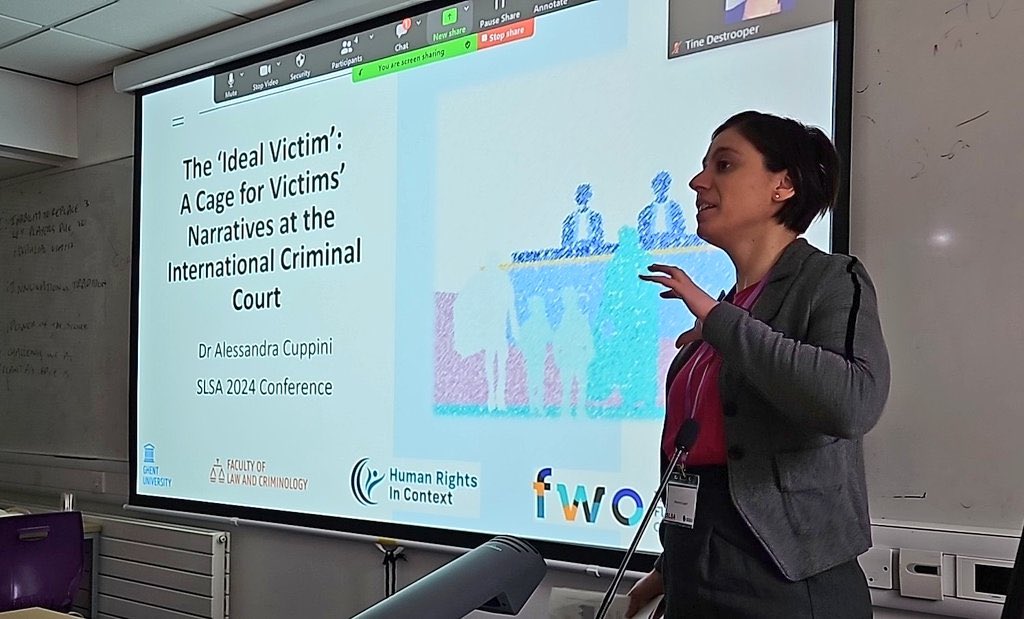 Honoured to have presented my latest paper on the “Ideal victim” at the #SLSA2024 conference in @portsmouthuni. Grateful for the engaging questions and insightful comments!🙏 Your feedback fuels my passion for advancing research in victims’ participation & narratives at the ICC.