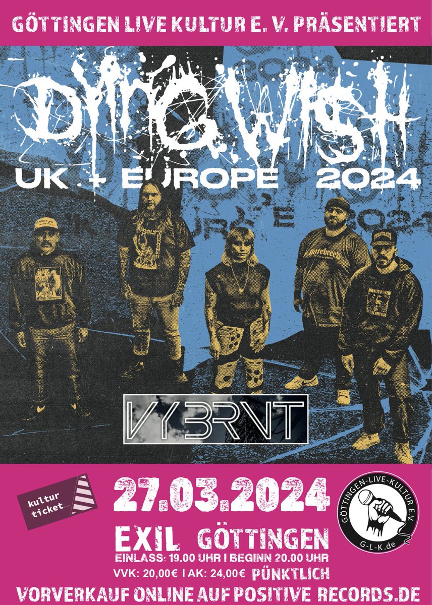 Headlining a gig in Göttingen tonight. Tell a friend and see you there. dyingwishhc.com