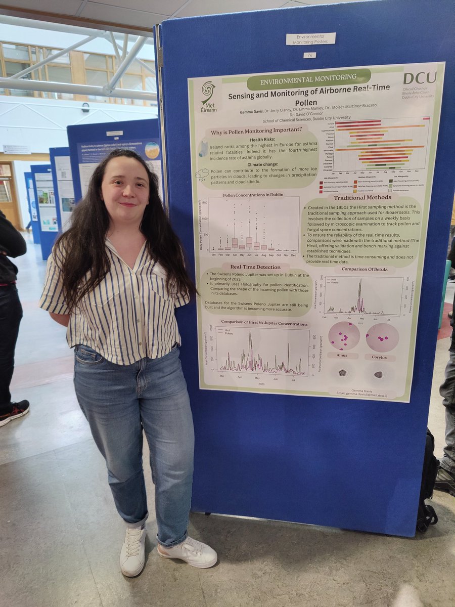 Irish Bioaerosol Network (@irishbioaerosol) on Twitter photo We are immensely proud of <a href="/gemma_davis5/">Gemma Davis</a> and her poster made for #Environ2024. Believe it or not, it's her first time presenting a poster!
She showed off the work she's done so far in her first year, comparing Hirst sampling with the <a href="/swisens/">Swisens AG</a> Poleno Jupiter.
Congrats Gemma! We are immensely proud of <a href="/gemma_davis5/">Gemma Davis</a> and her poster made for #Environ2024. Believe it or not, it's her first time presenting a poster!
She showed off the work she's done so far in her first year, comparing Hirst sampling with the <a href="/swisens/">Swisens AG</a> Poleno Jupiter.
Congrats Gemma!