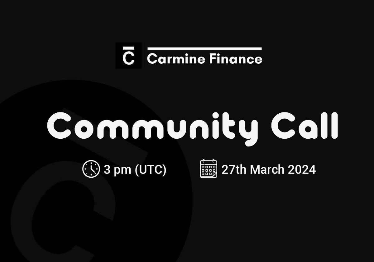 Big day for Carmine Crusaders! In just a few hours, at 3 PM UTC today, we're diving into our first-ever community call on Discord. 🎉 Get the inside scoop on: 📷 Points System: Get the breakdown on how you can accumulate Carmine Points. It's all about rewarding engagement and…