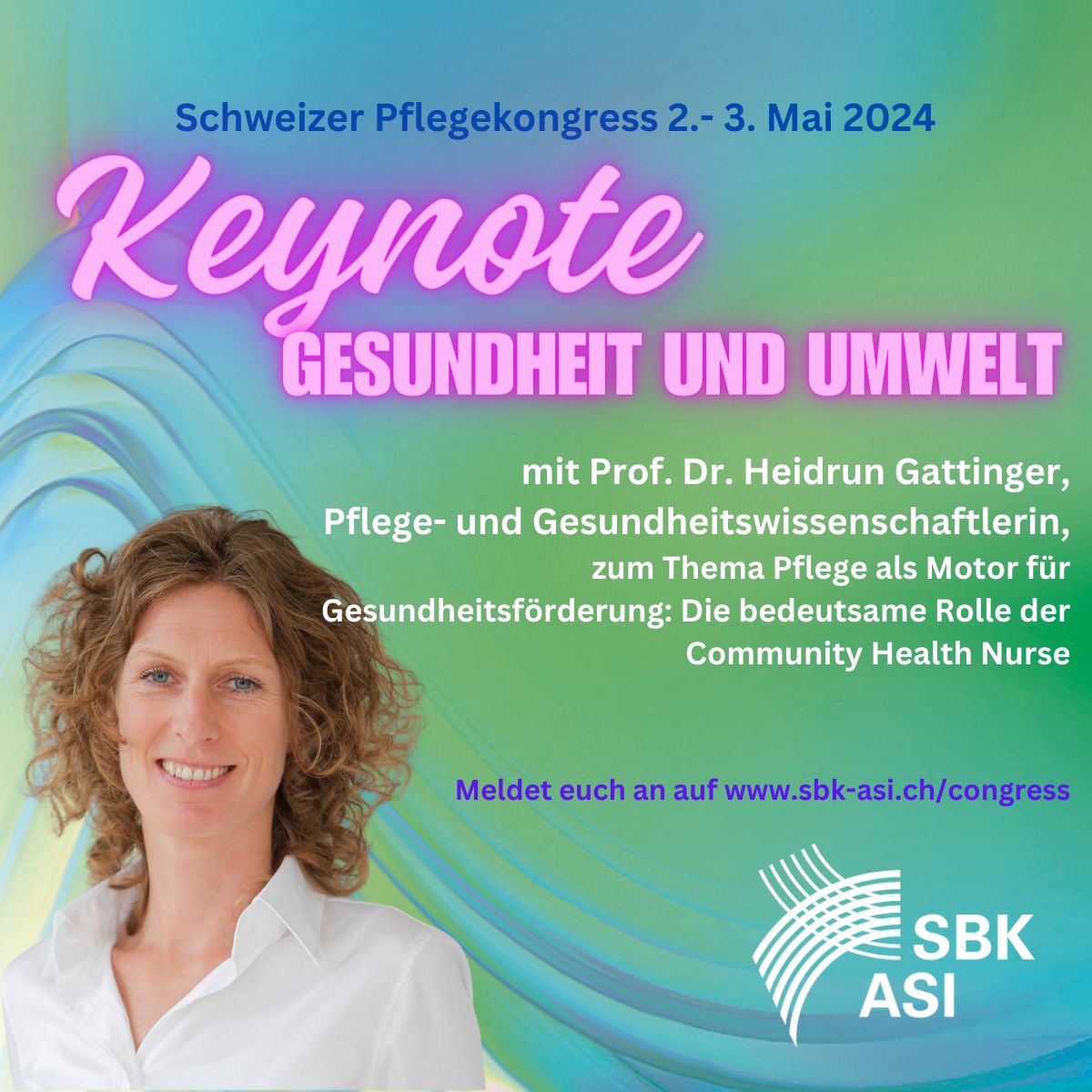 Am 2. und 3. Mai 2024 öffnet der Kursaal Bern seine Tore zum Schweizer Pflegekongress. Im Fokus stehen: starke Pflege, Gesundheit und Umwelt, Politik, Arbeitsbedingungen und der Berufseinstieg mit spannenden Referent:innen. Jetzt anmelden unter: sbk-asi.ch/de/congress/ti…