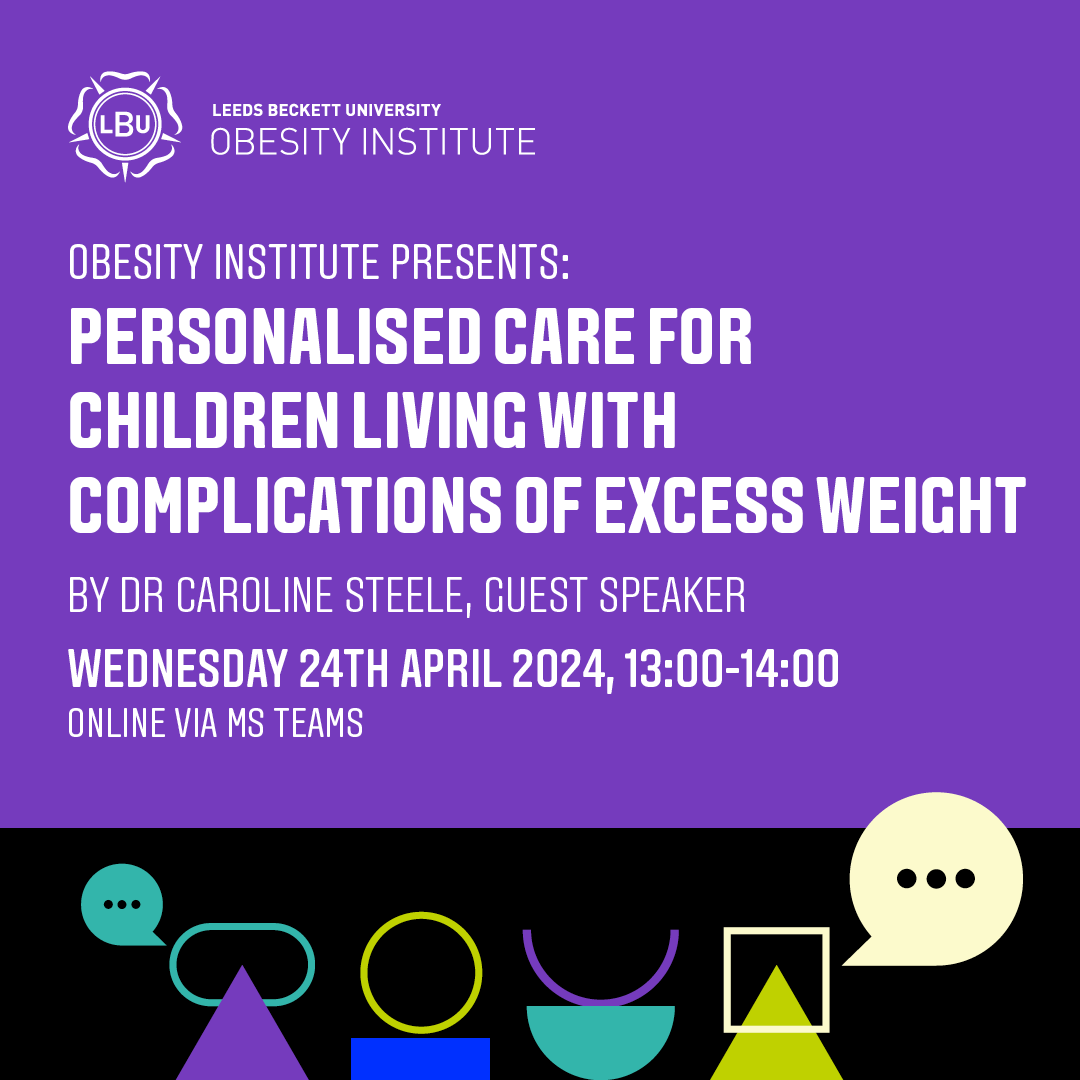 Join our next seminar “#Personalisedcare for children living with complications of #excessweight” by Caroline Steele. Addressing #childhoodobesity complexities, use of non-stigmatising language & WYCEW compassionate approach. Find out more & register now: i.mtr.cool/tllrtrzhot