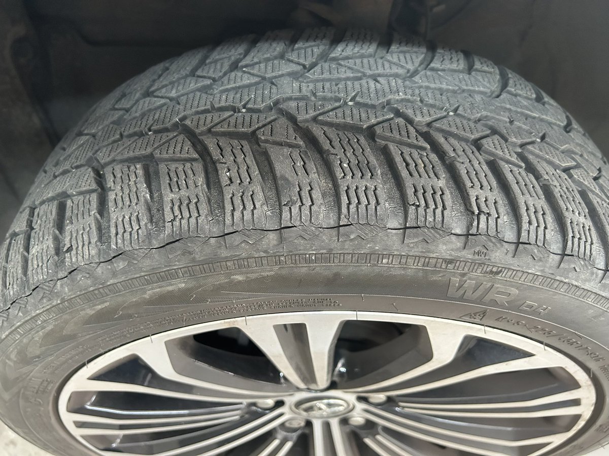 DostalAles's tweet photo. Dear @NokianTyresCom today we found on all my four tyres these cracks. Are these tyres still safe and secure for next winter season? Thank you in advance. https://t.co/hu9ng8zgNG