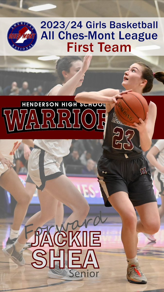 Congratulations to the following Warriors on their Chesmont recognition
First Team -Whitney Evans and Jackie Shea