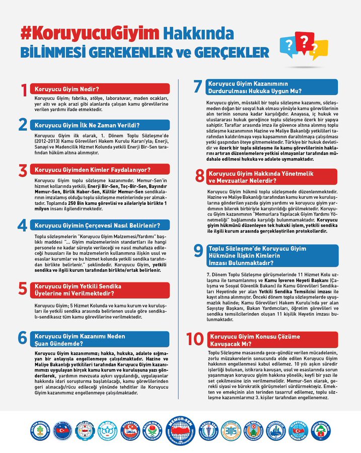 HBTONBUL's tweet photo. Emek Verdiğimiz, Ter Akıttığımız, Koruyucu Giyim Kazanımımız Engellenemez

➡️Koruyucu Giyim kazanımımız, 2010 Anayasa Referandumu sonrası ilk toplu sözleşme görüşmelerinin yapıldığı 1. Dönem Toplu Sözleşmede Hakem Kurulunda elde edildi. 7 defa gerçekleştirdiğimiz toplu sözleşme görüşmelerinde madde hükmünün kapsamı, uygulama alanı, hizmet kolu ve yararlanan kamu görevlisi sayısı artarak devam etti.

➡️12 yıllık süreçte; birçok bakan, bakan yardımcısı, bürokrat ve kamu yöneticisi Koruyucu Giyim kazanımımızın uygulanması noktasında, paydaş, ortak ve destekçi olarak katkı ve katılım sağladı.

➡️Elbette, süreç içerisinde toplu sözleşme kazanımlarımızın uygulanması noktasında anlamayan ve anlamamak için direnç gösteren bürokrat ve kamu yöneticileri de oldu. Fakat süreç içerisinde ilgili bürokratlar ve yöneticiler değişirken; toplu sözleşme hükmümüz ve mücadelemiz kamu görevlilerimize memnuniyet üretmeye devam etti.

➡️Toplu sözleşmenin değeri ve çözüme ilişkin katkısı bütün sosyal taraflar açısından görülerek; en geniş, en etkili ve en önemli sosyal politika aracı olma yönüyle her zaman kıymet verilmiştir. Bu değerin, önemin ve kıymetin karşılığında söz ya da kararların havada kalmaması ve ikinci bir mekanizma tarafından onaylanmaması için 2010 Anayasa Referandumu ile birlikte masanın taraflarına ve kararlarına önem verecek şekilde ilgili Kanun tekrar düzenlenmiştir.

➡️O gün gerçekleştirilen değişiklikle, toplu sözleşmenin, hükümlerinin, kararlarının ve kazanımlarının uygulanması noktasında; farklı kişi ya da grupların engel olabilmesine karşı tedbir alındı. Bu değişiklikle toplu sözleşme hükümlerini; özgür, çağdaş ve sosyal diyaloğa önem veren Türkiye’nin gerçeği haline dönüştürdük.

Çözümde paydaş olmak varken, çatışma ortamı yaratmanın amacı nedir?

➡️Bir takım kişi, kurum ya da kuruluşlarca; farklı kurum ve kuruluşlar üstünde baskı oluşturma ya da hesap sorma gayreti ile 31 Mart seçimleri öncesinde, kamu görevlilerine, kamu kurum ve kuruluşlarına, yetkili sendikalarımıza ve en önemlisi Türkiye’mize karşı oluşturulmaya çalışan vesayetin amacı nedir?

🔹İstiyoruz ki; kamu görevlilerimizin cüzdanlarına katkı sunalım.
🔹İstiyoruz ki; ülkemizin güçlenmesine katkı sunalım.
🔹İstiyoruz ki; Türkiye’nin bağımsızlığına ve özgürlüğüne katkı sunalım.
🔹İstiyoruz ki; refahta ve felahta birleşelim.

➡️Kamu İşvereninin, Bakan’ın, Bakan Yardımcısı’nın, Sayıştay Başkanı’nın müzakeresi ve Kamu Görevlileri Sendikaları Heyeti Temsilcisi Memur-Sen’in mücadelesi sonrası ortak kararla imza altına aldığı hükümler; masanın etrafında, sürecin içerisinde ve konun gerekçesinde yer almayan kişi ya da kurumlarca engellenmeye, engellenmek için hevesle ve inatla duruş sergilenmeye devam ediyor.

✅Memur-Sen ve Enerji Bir-Sen olarak; bu duruma müsaade etmeyecek, mücadele ederek elde ettiğimiz toplu sözleşme hakkımıza ve hükümlerimize sahip çıkmaya devam edeceğiz.

✅Öncelikle Çalışma ve Sosyal Güvenlik Bakanımız Sayın @isikhanvedat ‘a ve geçtiğimiz günlerde Cumhurbaşkanımız Sayın @RTErdogan ‘a durumu açık bir şekilde ifade ederek, kurumlara gönderilen yazıların örneğini ve mağdur edilmek istenen kamu görevlilerimizin durumunu ilettik.

❌Hazine ve Maliye Bakanı adına genel müdür tarafından imzalar atılıp, Sayıştay’a görev, bakanlıklara talimat, kamu kurum ve kuruluşlarına tehdit içeren “Çorba Yazılarla” ayar verme aymazlığını ve gaflet uykusunu görüyoruz.

❌ACİLEN‼️Toplu Sözleşme Kazanımlarımızın uygulanması noktasında ortaya çıkan tereddütlerin giderilmesini, Bakan adına genel müdür tarafından kamu kurum ve kuruluşlarının yöneticilerini tehdit eden ibarelerin/yazıların geri alınmasını, Koruyucu Giyim kazanımızın uygulanması noktasında ortaya konulan engellerin kaldırılmasını bekliyoruz.

➡️250 bin kamu görevlisini ve aileleri ile birlikte 1 milyon kişiyi kapsayan Koruyucu Giyim hükmümüze ilişkin, Cumhurbaşkanımız Sayın @RTErdogan , Çalışma ve Sosyal Güvenlik Bakanı Sayın @isikhanvedat ve Hazine ve Maliye Bakanı Sayın @memetsimsek ‘den oluşturulmak istenen mağduriyete fırsat verilmemesini bekliyoruz.

➡️Buradaki Art Niyet; kamu görevlisine kaybettirmek, toplu sözleşme masasını, öznelerini, taraflarını ve kararlarını önemsizleştirmektir.

☑️Türkiye’nin sağduyu, çözüm odaklı, çağdaş ve paydaş olma noktasında vermiş olduğu mücadeleyi, birikimi ve değerleri hiçe sayan anlayışların, vesayet odaklarının, eski Türkiye yandaşlarının karşısında duracak, kamu görevlisinin, emekçisinin hakkı olan Koruyucu Giyim kazanımızın arkasında, kamu görevlilerimizin yanında olacağız.