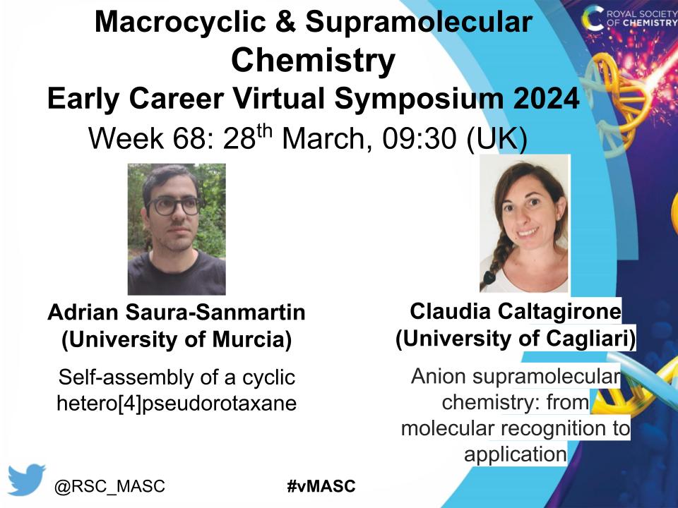 A reminder that we have talks from Adrian Saura-Sanmartin (Murcia) @SauraSanmartin and Claudia Caltagirone (Cagliari) @ClaudiaCaltagi2 speaking Thursday 09:30 (UK). Register at mascgroup.co.uk/vmasc-4/ to attend!