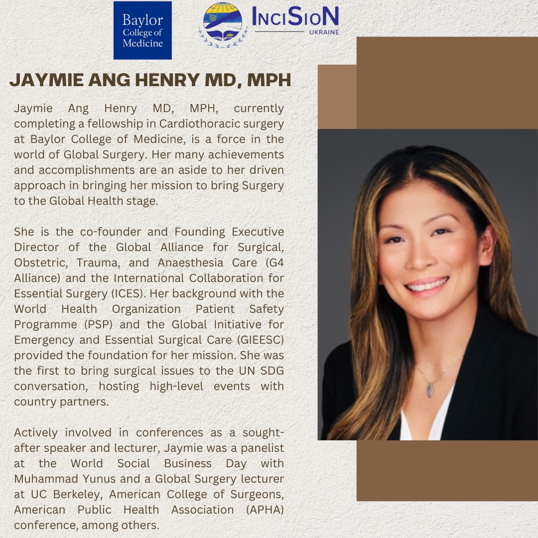 InciSioN_UA's tweet photo. 📢 Join us as we welcome @JaymieClaire ✨Co-founder of G4 Alliance and ICES, a compassionate leader with a bold vision for global surgery.

📅: March 30th,2024
⏰:16:00-18:00 CET

Register: https://t.co/BGx2JwFOnR 

RSVP now! ✅

#WomenInGlobalSurgery #InciSioNUkraine
#Leaders https://t.co/95w7BkEJq2