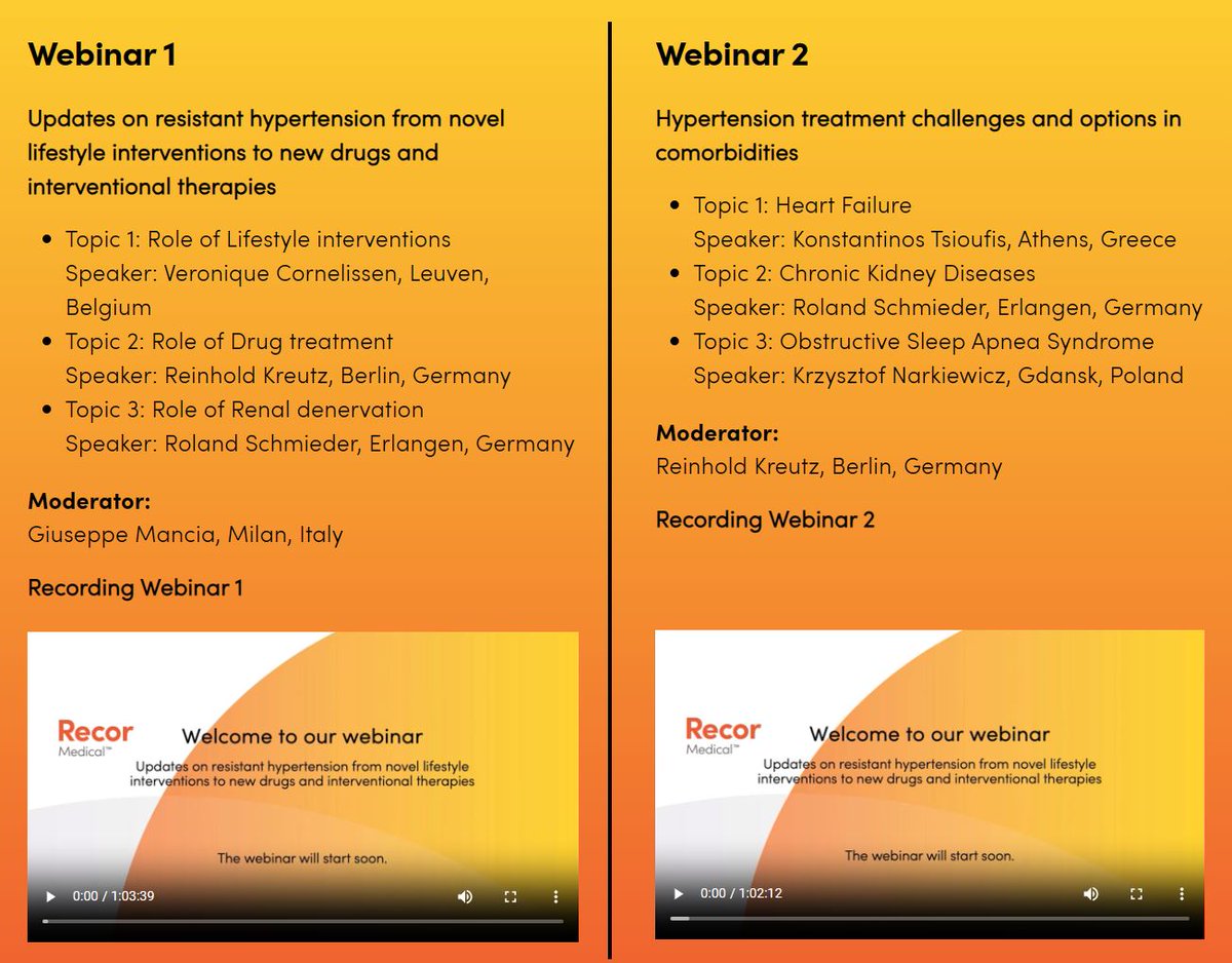 🎥Did you miss our two webinars in cooperation with @ReCorMedical on Feb 28 and Mar 13? We have good news for you! The full recordings are now available👉bit.ly/3UyHGAS Enjoy watching! @KreutzReinhold @ESH_Annual @verocornelissen