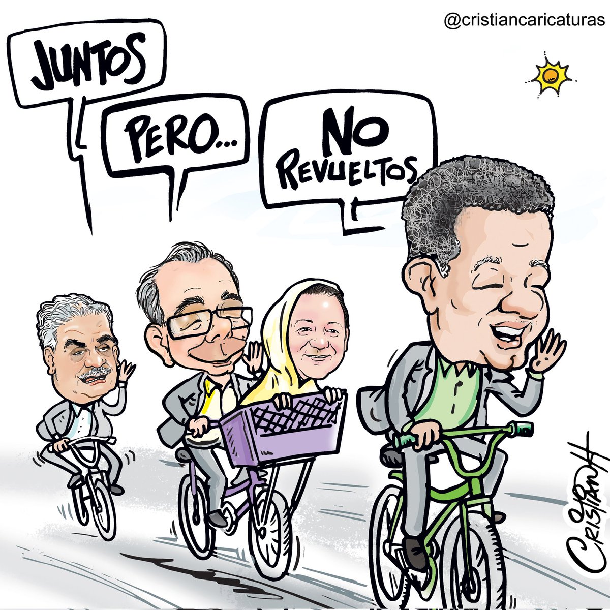 Juntos, pero... Mi caricatura del #MiercolesSanto marzo 2024 en el periódico @ElDia_do . . . . #alianza #RescateRD #oposicion #criscaricaturas