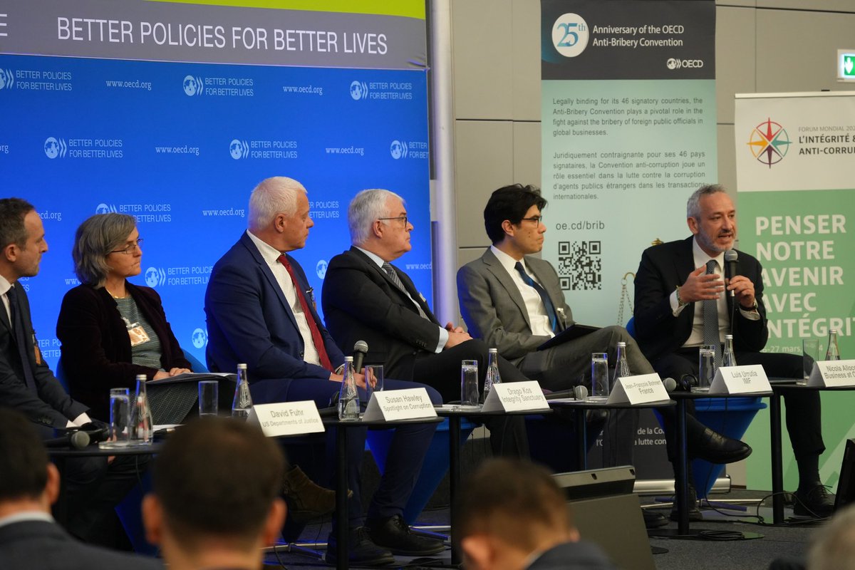 📣 Our Anti-Corruption Chair @Nallocca77 was delighted to join the @OECD Anti-Bribery Convention’s Journey session at the 2024 @OECD GACIF.

🗣️ He joined @OECD_BizFin, @IMFNews, @EndCorruptionUK, @TheJusticeDept, @justice_gouv & others.

Our work ➡️ businessatoecd.org/policy/anti-co…