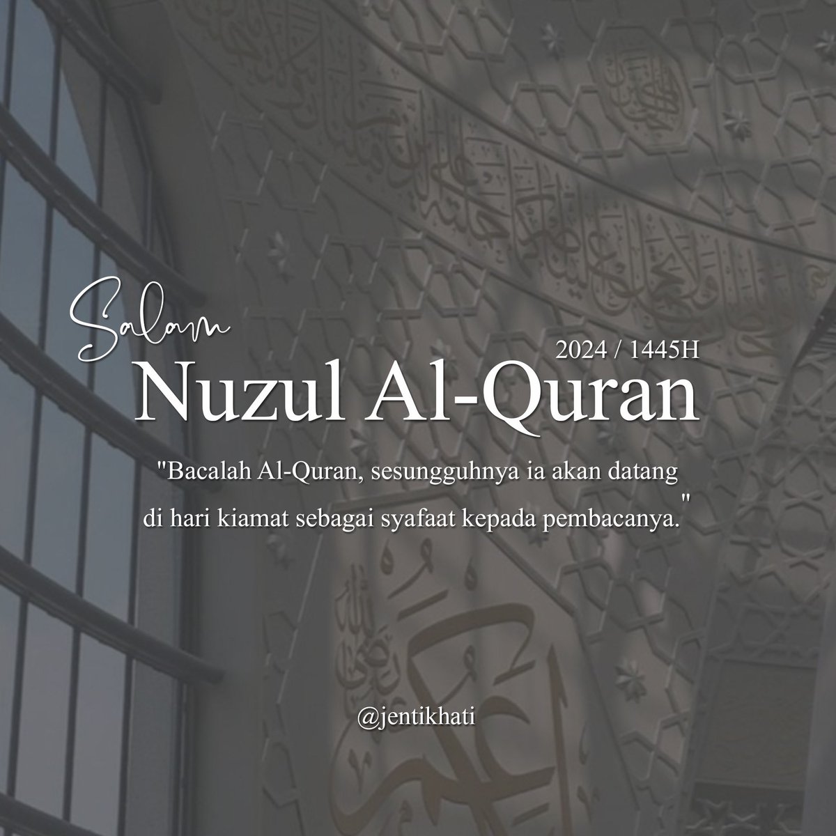 jentikhati's tweet photo. Nuzul Al-Quran merupakan peristiwa Allah SWT menurunkan ayat pertama Al-Quran kepada Rasulullah ﷺ dan berterusan secara berperingkat selama 23 tahun sehingga lengkap sebagaimana kitab Al-Quran yang ada pada hari ini. https://t.co/7QMvvkvIVb