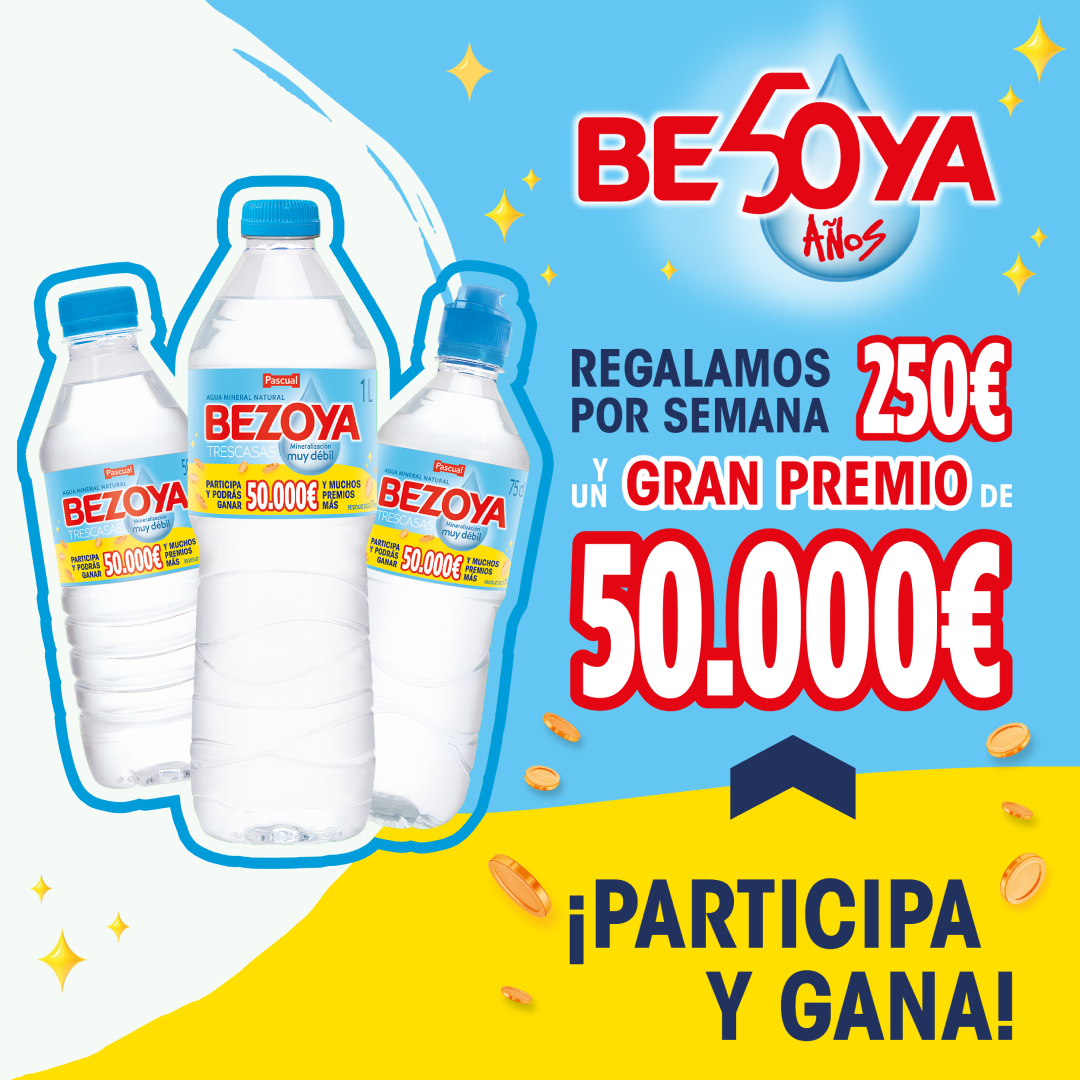 🩵 Sí, así como lo ves, celebramos por todo lo alto nuestros 50 años con este MUY fabuloso premio. 🎉 ¿Qué tienes que hacer para participar? 🤔 Descubre cómo participar en el siguiente enlace: bit.ly/4ah6yCw #Bezoya #MuyVuestro #50aniversario