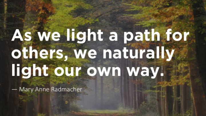 Sunday's quote: 'As we light a path for others, we naturally light our own way.' #YMCA #YMCABurton