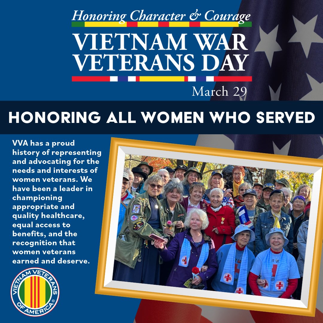 VVA has a proud history of representing and advocating for the needs and interests of women veterans. vva.org/what-we-do/out… #VietnamWarVeteransDay, #VWVD, #Veteran, #WomenVeterans, #VietnamVeteran, #VVA, #VietnamVeterans of America