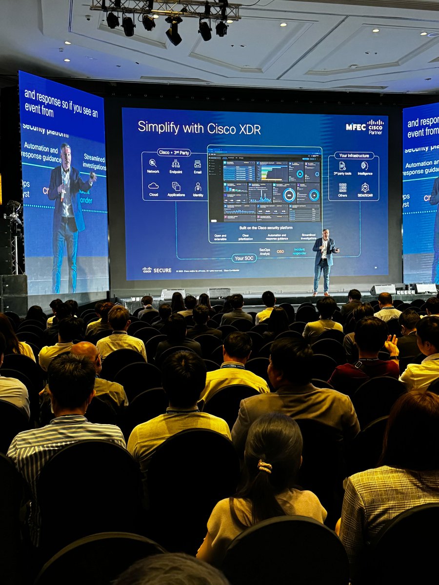 TimSnowIT's tweet photo. Really happy to share our latest in AI Firewall and XDR Automation with hundreds of customers at #MFEC Cyber Event https://t.co/kJBrF7mA3l