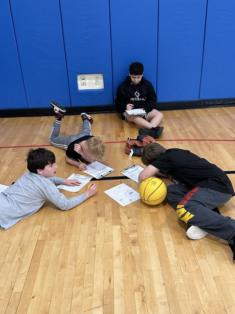BigKatMath's tweet photo. We’ve been working so hard in 5th grade that I can’t even keep up posting pics! “The Science of Swish” hands-on lab was a fun way to explore force and motion ~ and burn some energy of our own. #physicalscience https://t.co/ZArQY9rTdC