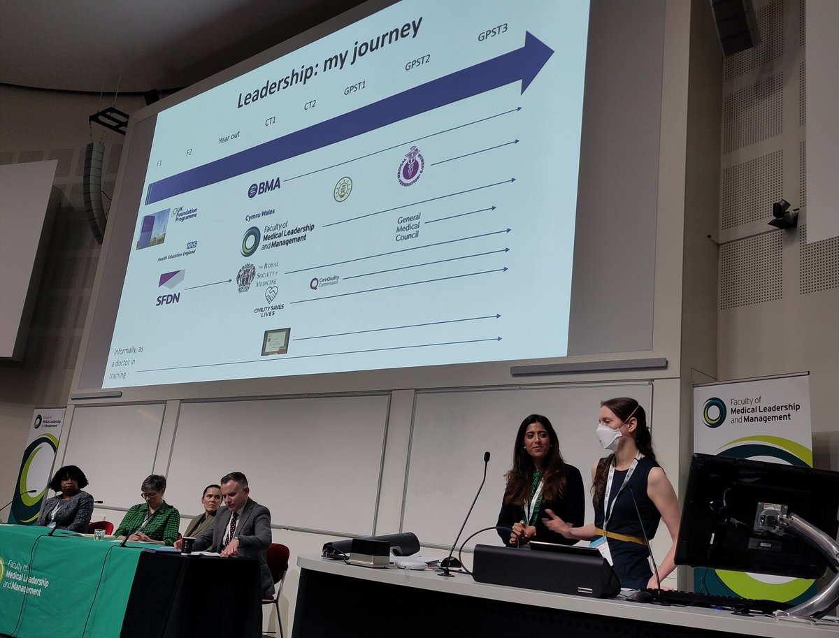 Great to hear from @JosieCheetham & @AnekaPops about leadership by doctors in postgraduate training. @FMLM_UK #FMLMConf24.
Josie is a @medicalwomenuk rep in Wales and multiple other amazing things...