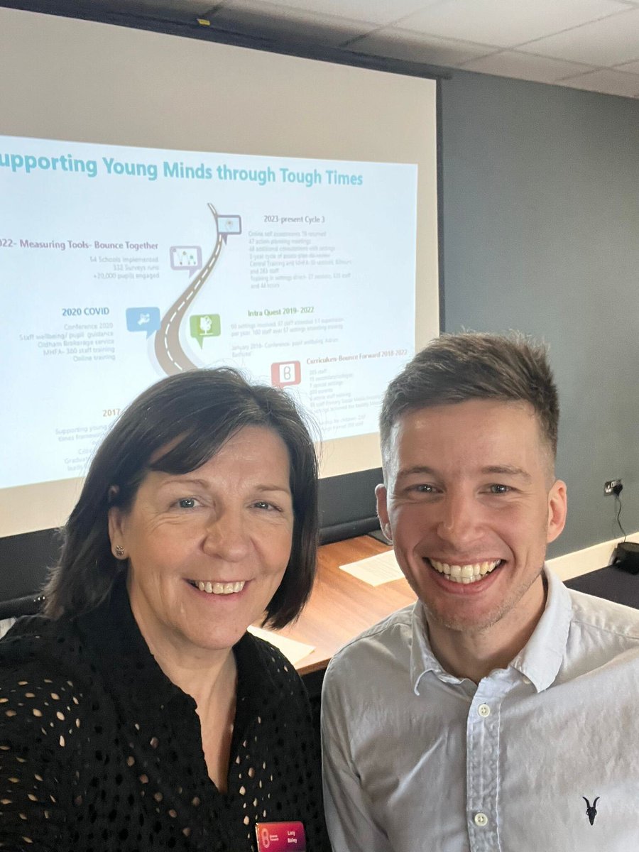 Name us a better way to spend a Wednesday! We're with our partners <a href="/bounceforward/">Bounce Forward</a> at The Oldham Mental Health Conference for schools, discussing all things wellbeing this morning! 

We will be focusing on how schools can use a graduated response framework of assess, plan, do, and