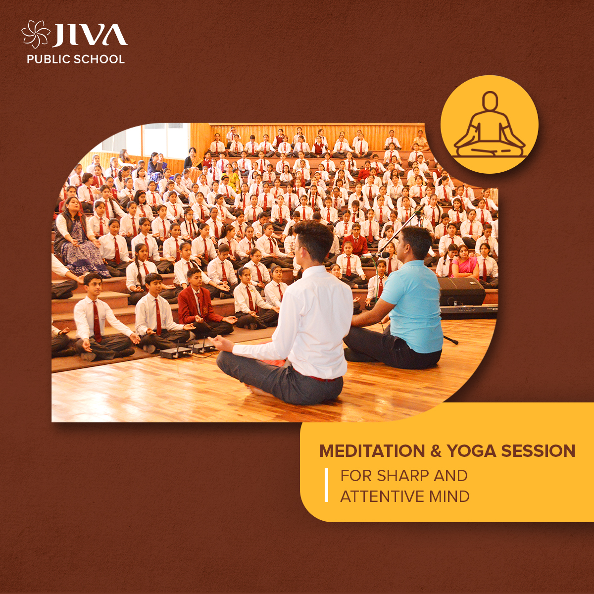 Students at #JivaPublicSchool engage in enlightening sessions of meditation and yoga aimed at the holistic development of children. The practice of yoga not only fosters physical vitality but also sustains their mental acuity, enabling them to remain actively engaged.

#yoga