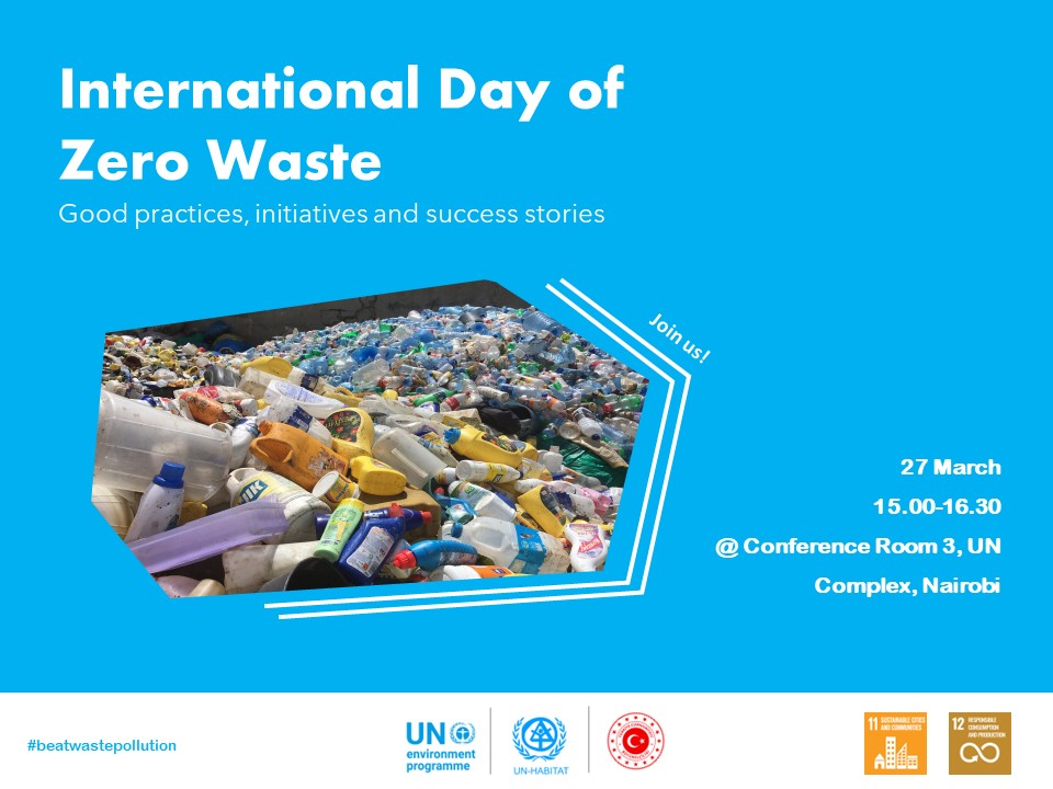 UN-Habitat & @UNEP are celebrating the observance of the International Day of Zero Waste. Join us online for the celebration showcasing zero-waste initiatives, success stories, and good practices for a green and just future for all. Online: ▶️loom.ly/_VPCz7M #Zerowaste