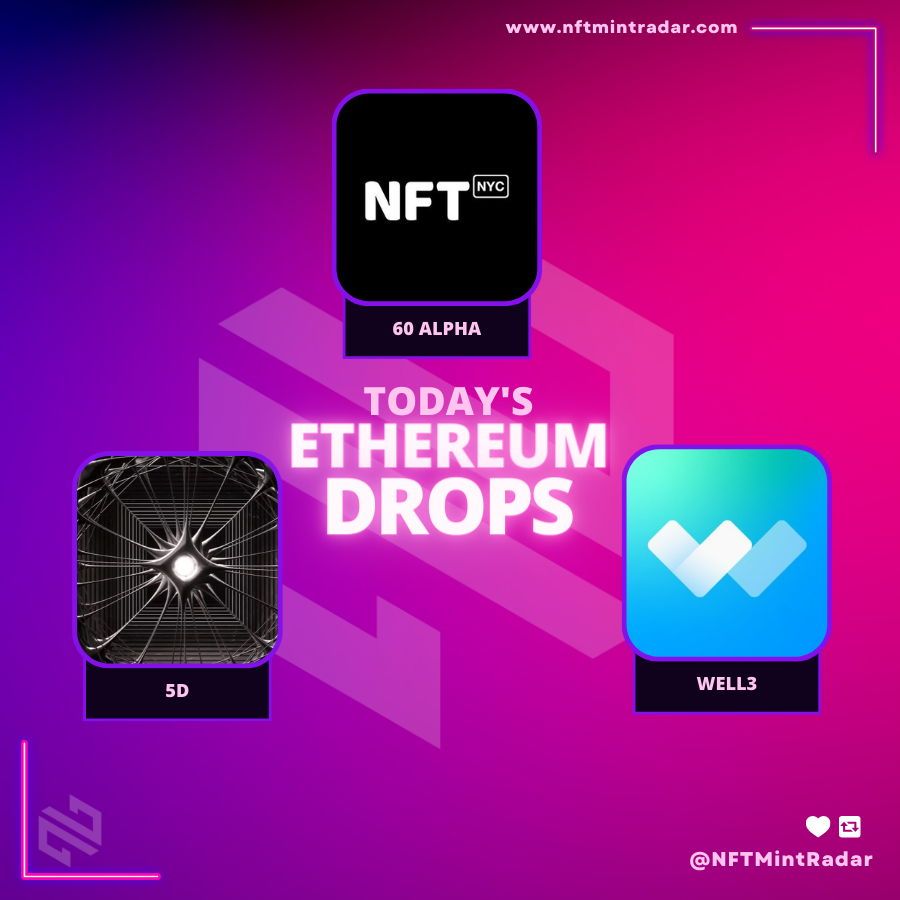 NFTMintRadar's tweet photo. 🚀Don't miss out on the hottest Ethereum mints of the day!🚀

🗓27th Mar

🟣@kix_kzm  -0.006☰ 
🟣@well3official  -0.05☰ 
🟣@NFT_NYC -0.15☰ 

#NFT #NFTs #NFTCommunity

Check it out now ⬇
https://t.co/Tn5fkyr3Wh https://t.co/zMF5cAGp3l