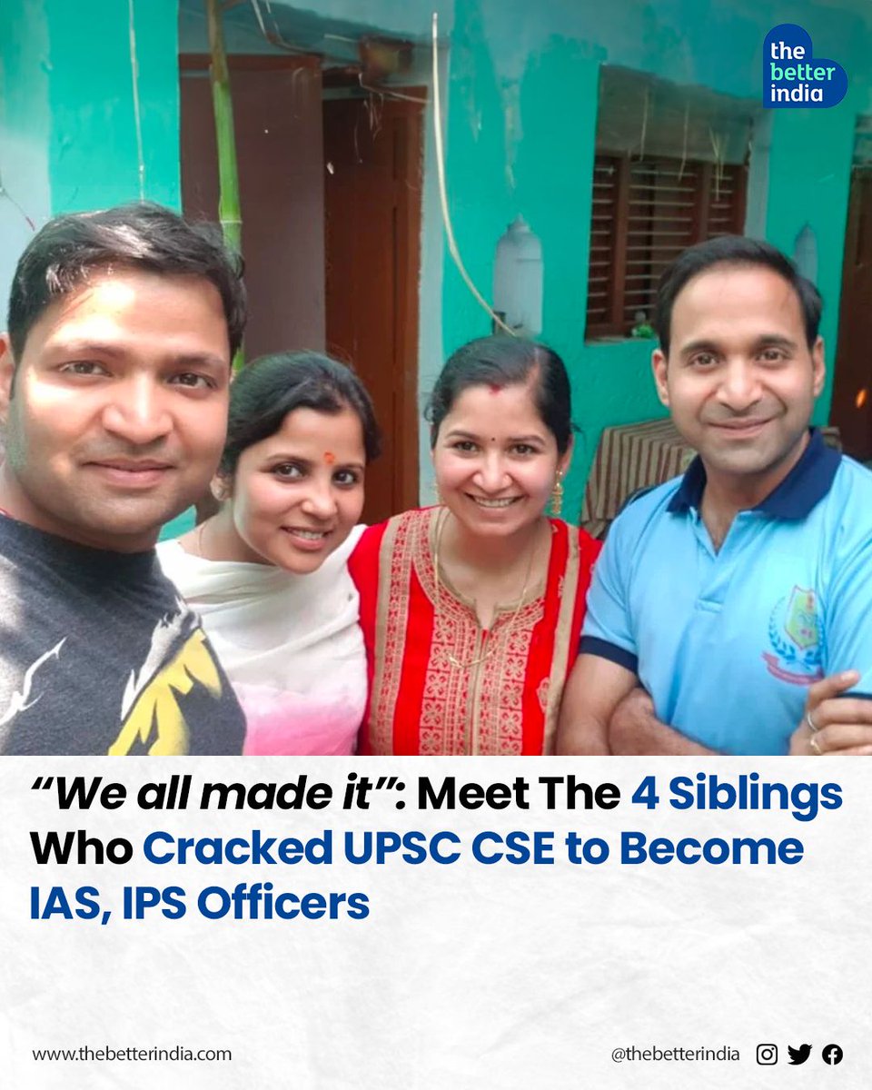 “For those growing up in Lalganj in a lower-middle-class family, UPSC is considered a dream Government service,” says Lokesh Mishra, the youngest of four siblings who all cleared the UPSC CSE.

#UPSC #IASOfficer #CivilServices #siblings #bhaidooj #InspiringJourneys