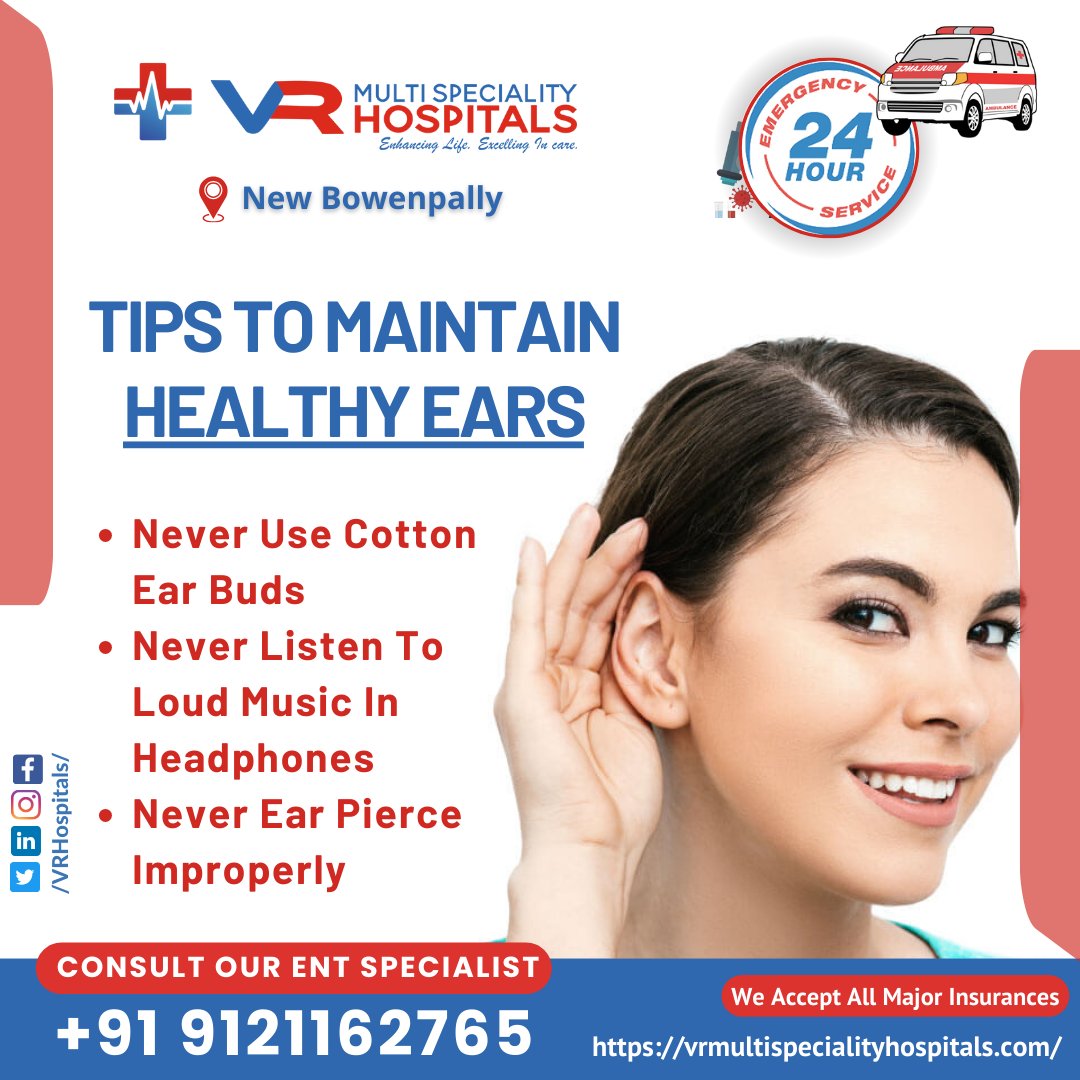 VR_Hospitals's tweet photo. #HealthyEars #EarCare #ENTCare #EarHealth #EarTips #ENTSpecialist #VRMultiSpecialityHospitals #Healthcare #EmergencyCare #BestHospital #TopENTCare #ExpertCare #CashlessTreatment #InsuranceAccepted #PreventiveHealth #WellnessTips #HealthAndWellness #24x7Care #MedicalAssistance https://t.co/owvQ6SEr70