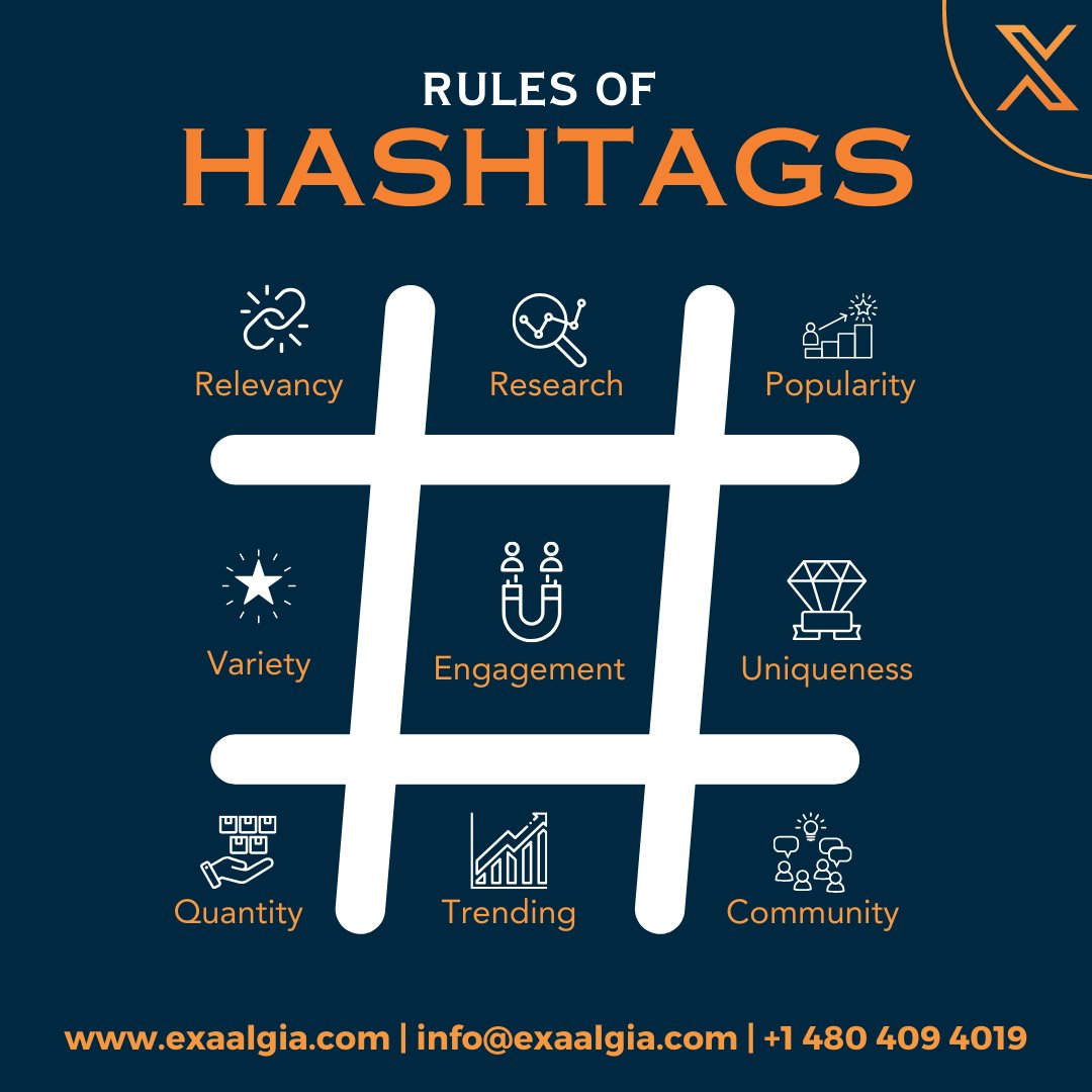 Using hashtags effectively can be a game-changer for your social media presence. But with great power comes great responsibility. With these hashtagging rules, you can increase your visibility, reach new audiences, and drive more engagement. 
#Exaalgia #HashtagTips #HashtagRules