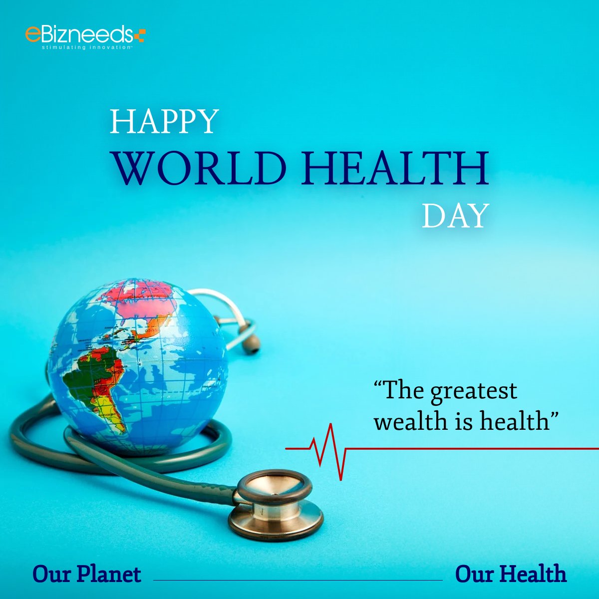 Happy World Health Day from eBizneeds! We believe that technology can help us create a healthier world. Let's work together to use technology to make the world a brighter and healthier place for everyone.
#HappyWorldHealthDay #HappyWorldHealthDay2024
#WorldHealthDay #eBizneeds
