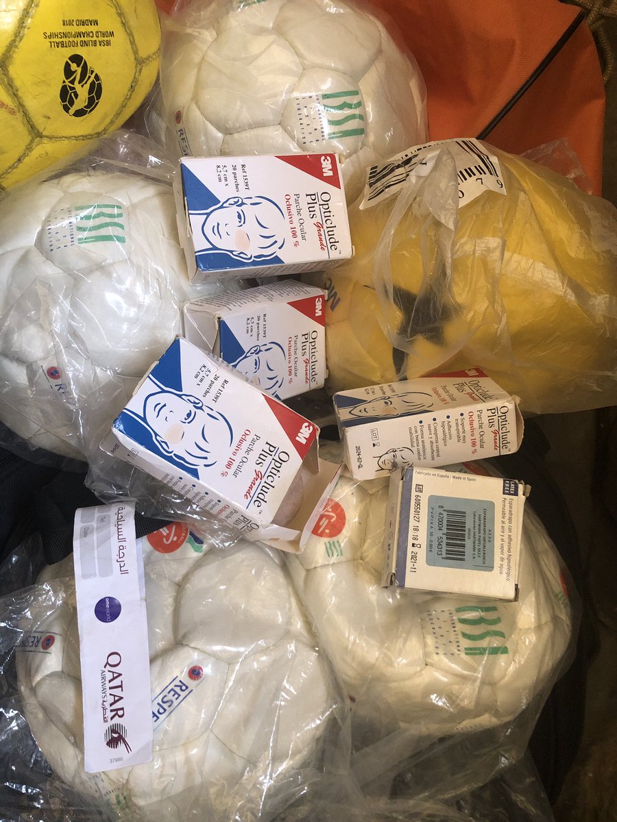 Additional balls to our equipment store thanks to our friends David Stirton and Futbol Ciegos Madrid club based in Madrid, Spain with a boost of 6 blind football balls and eye patches towards Blind football development in Uganda. #blindfootballuganda